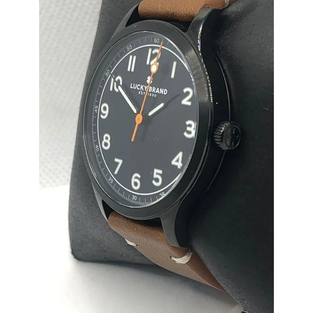 Lucky Brand LW00101 Women's Brown Leather Analog Black Dial Quartz Watch OP261